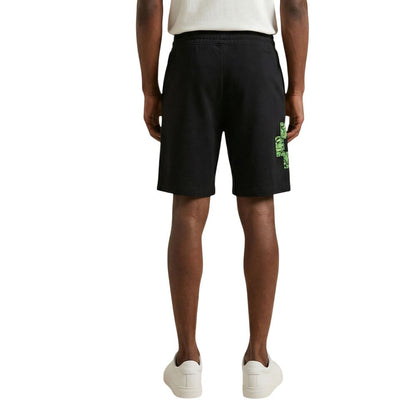 Black Cotton Bermuda Shorts