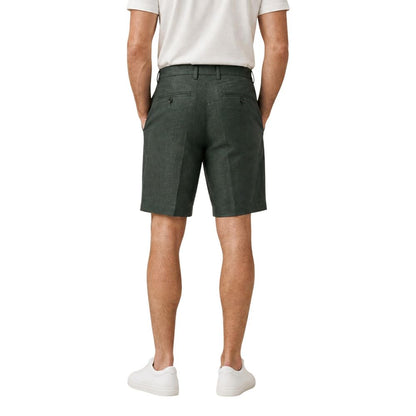 Green Linen Bermuda Shorts