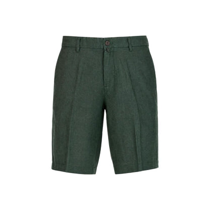 Green Linen Bermuda Shorts