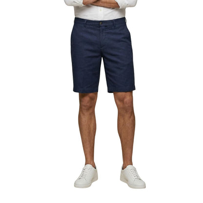 Blue Linen Bermuda Shorts