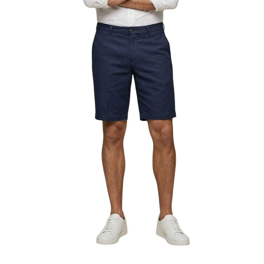 Blue Linen Bermuda Shorts