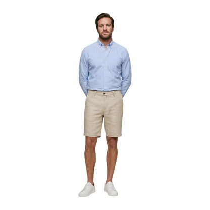 Beige Linen Bermuda Shorts
