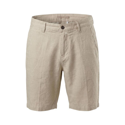 Beige Linen Bermuda Shorts