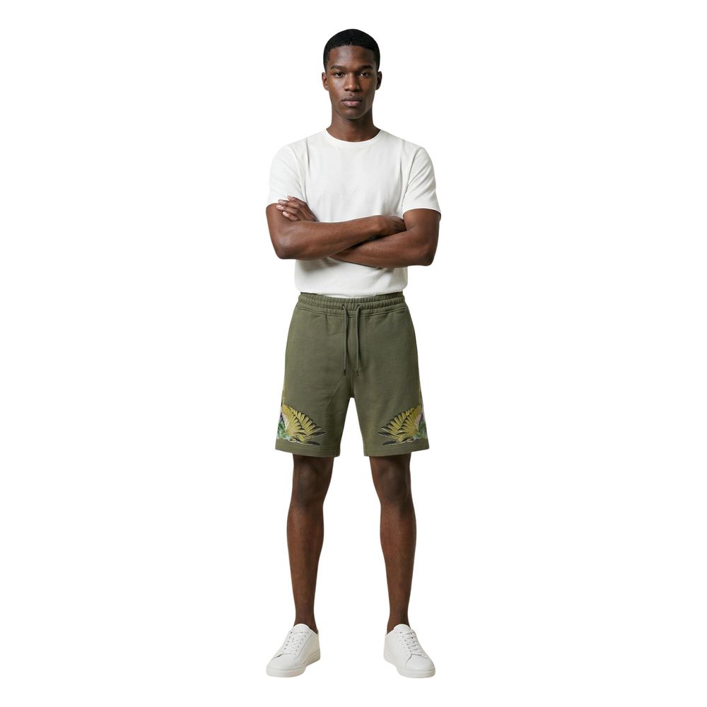 Green Cotton Bermuda Shorts