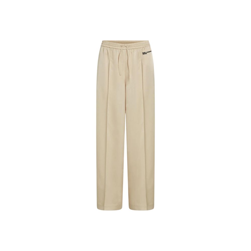Beige Polyester Joggers (Workout Pants)
