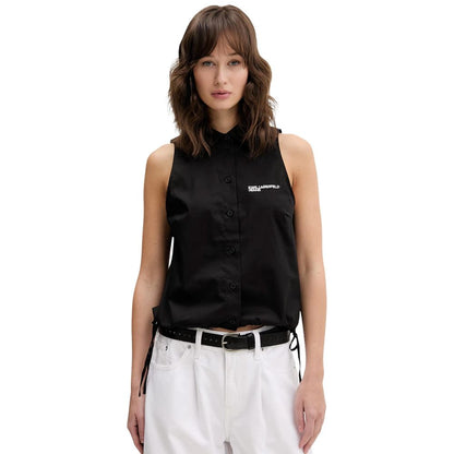 Black Cotton Shortsleeve Shirt