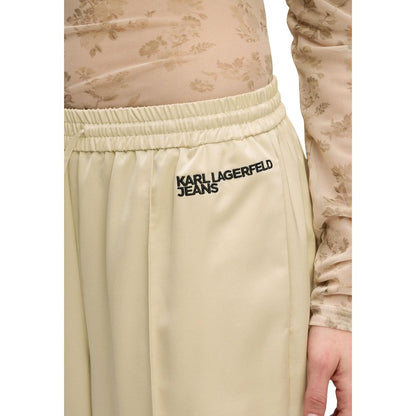 Beige Polyester Joggers (Workout Pants)