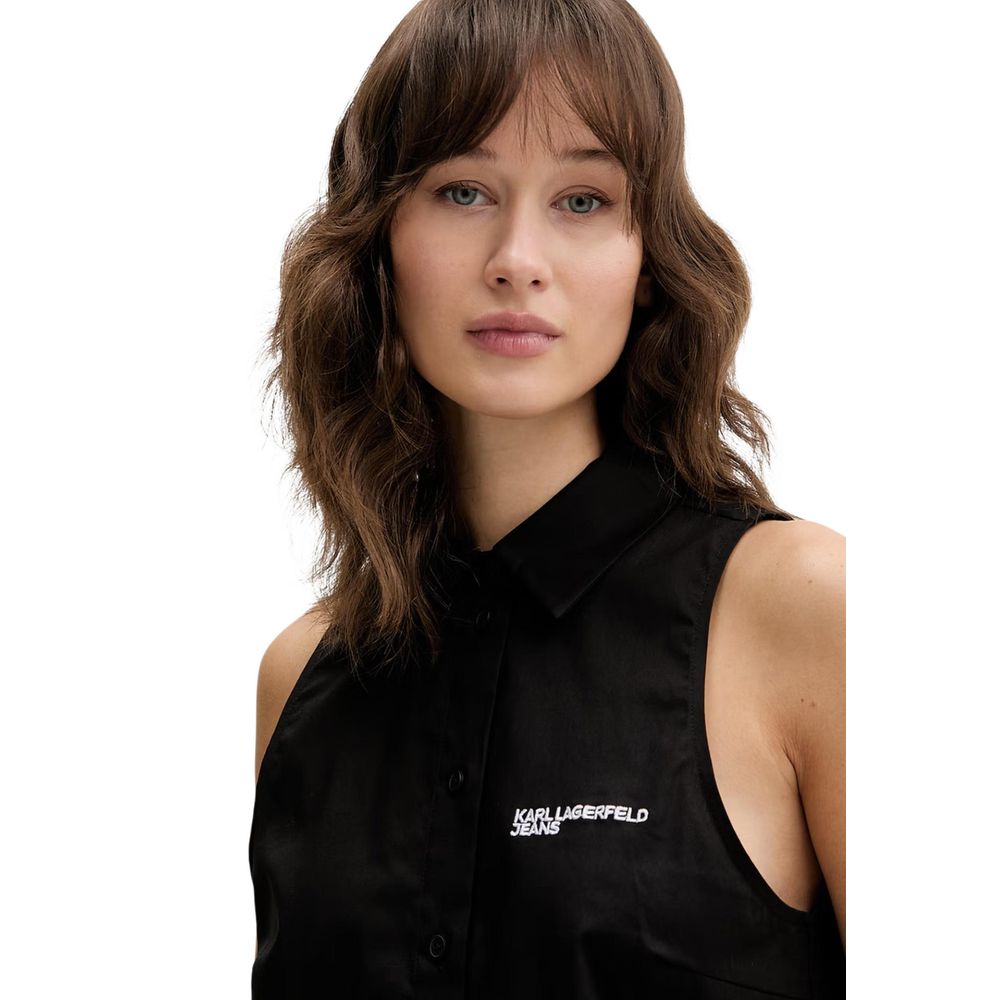 Black Cotton Shortsleeve Shirt