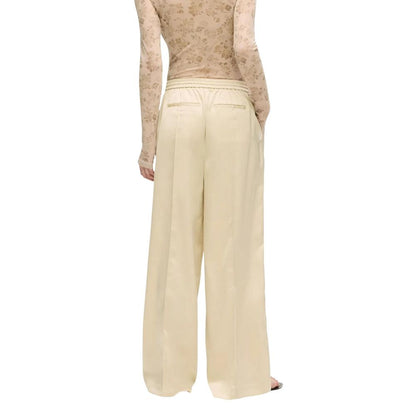 Beige Polyester Joggers (Workout Pants)