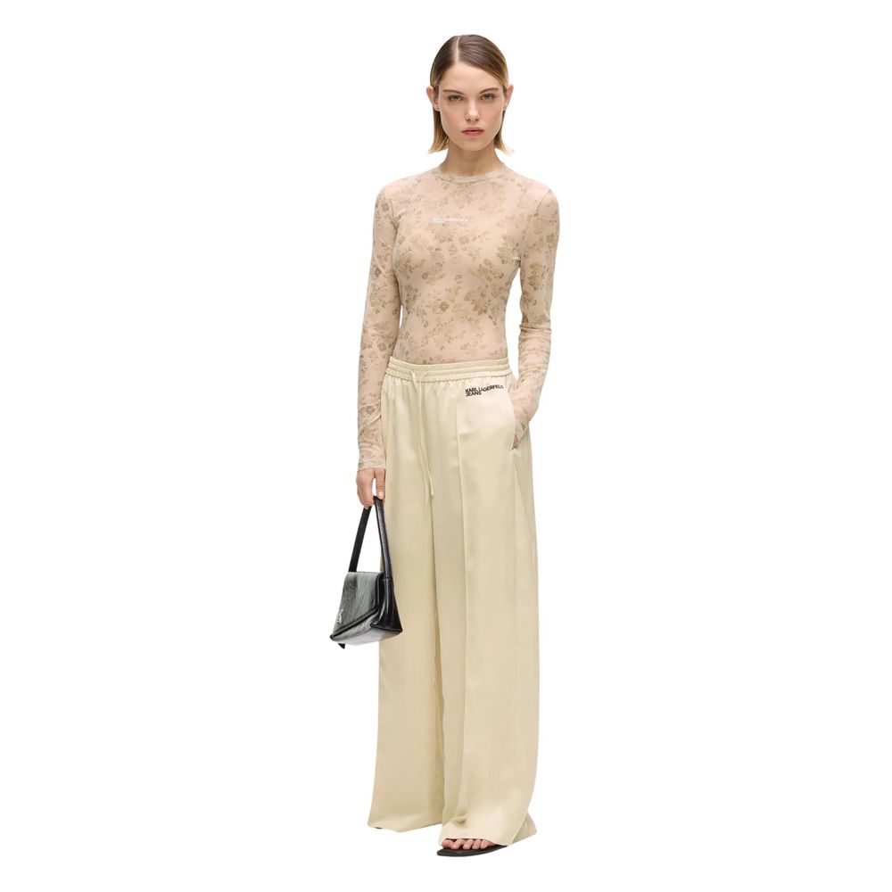 Beige Polyester Joggers (Workout Pants)