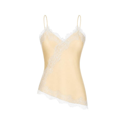 Beige Polyester Tank Tops