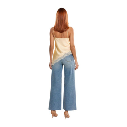 Beige Polyester Tank Tops