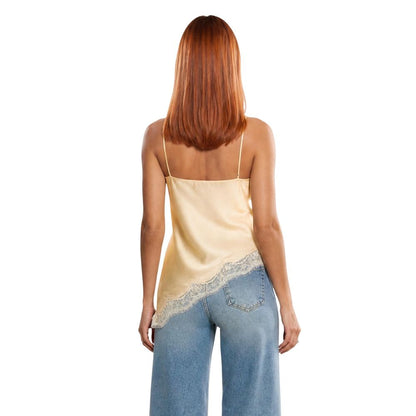 Beige Polyester Tank Tops