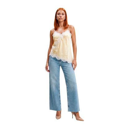 Beige Polyester Tank Tops
