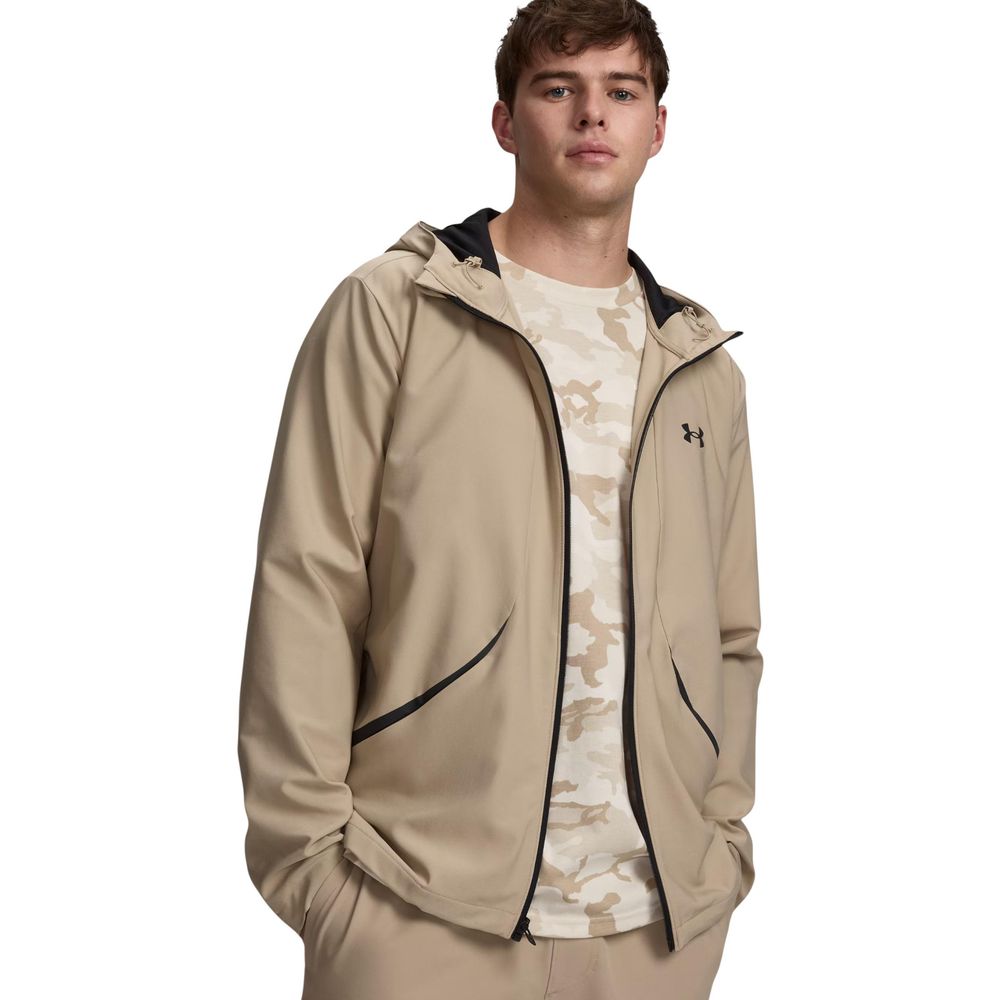 Beige Polyester Hoodie
