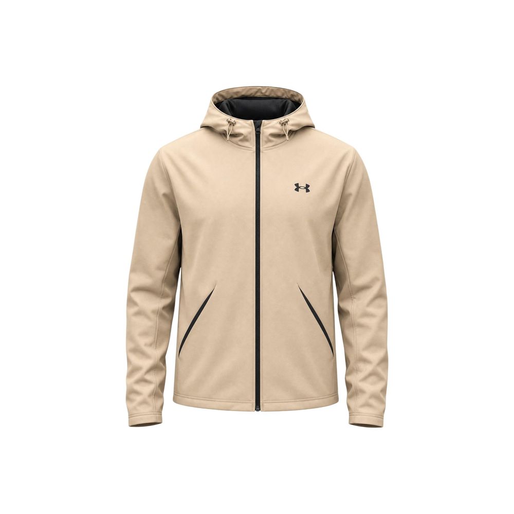 Beige Polyester Hoodie