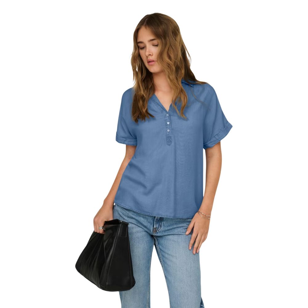 Blue Lyocell Shortsleeve Shirt
