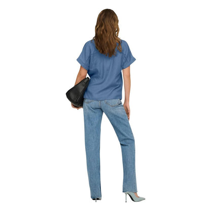 Blue Lyocell Shortsleeve Shirt