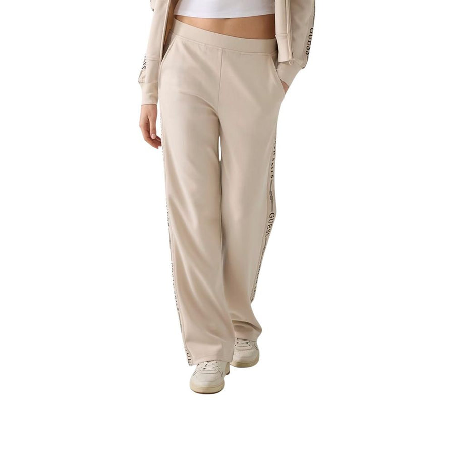 Beige Polyester Joggers (Workout Pants)