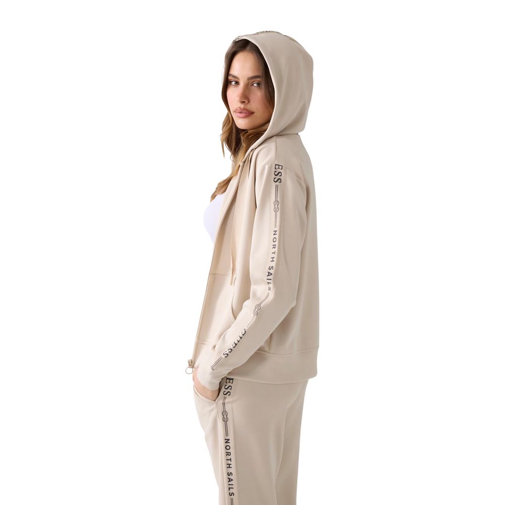Beige Polyester Hoodie