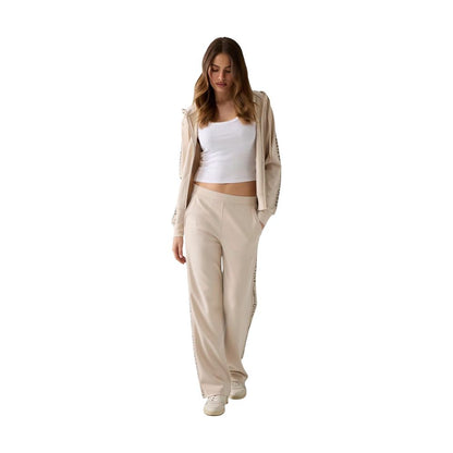Beige Polyester Joggers (Workout Pants)