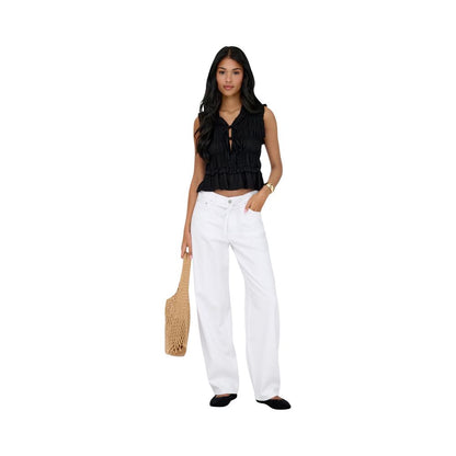 White Cotton Mom Jeans