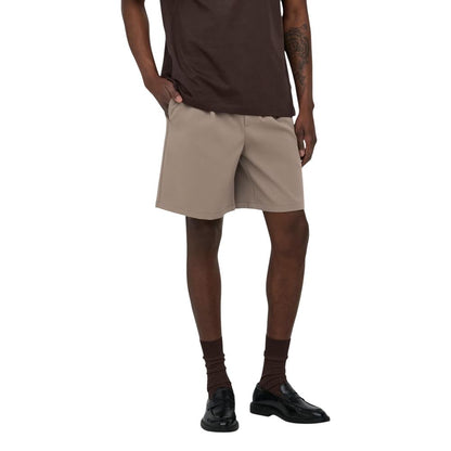 Beige Recycled Polyester Bermuda Shorts