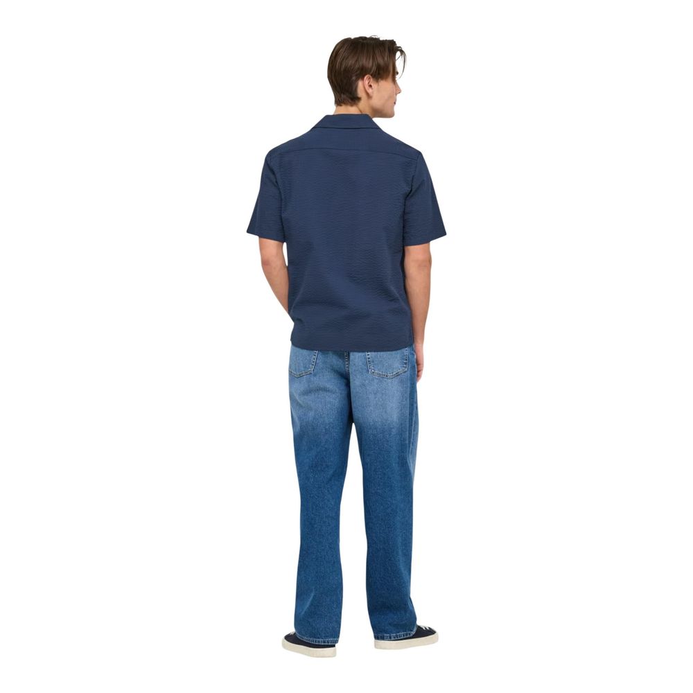 Blue Cotton Shortsleeve Shirt
