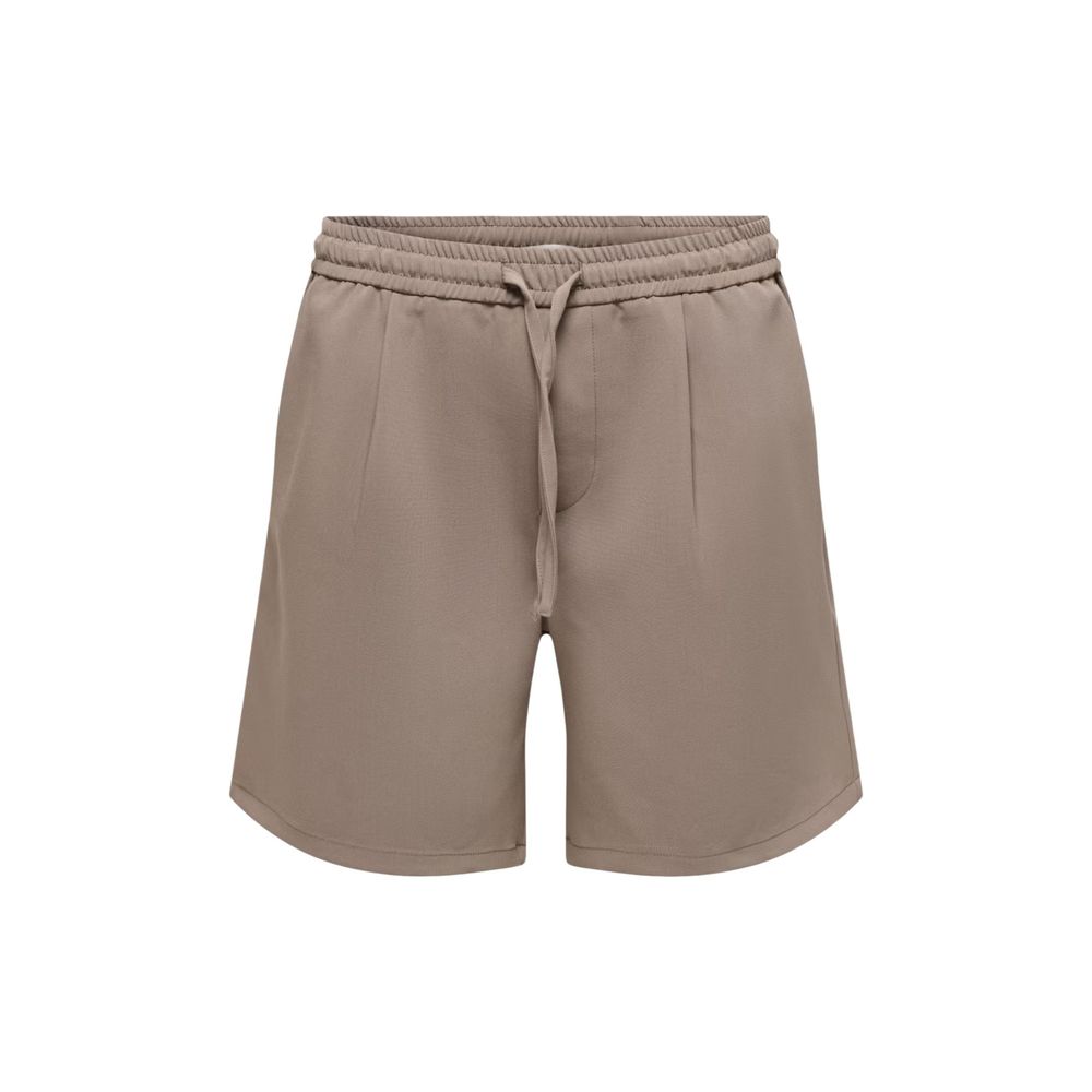 Beige Recycled Polyester Bermuda Shorts