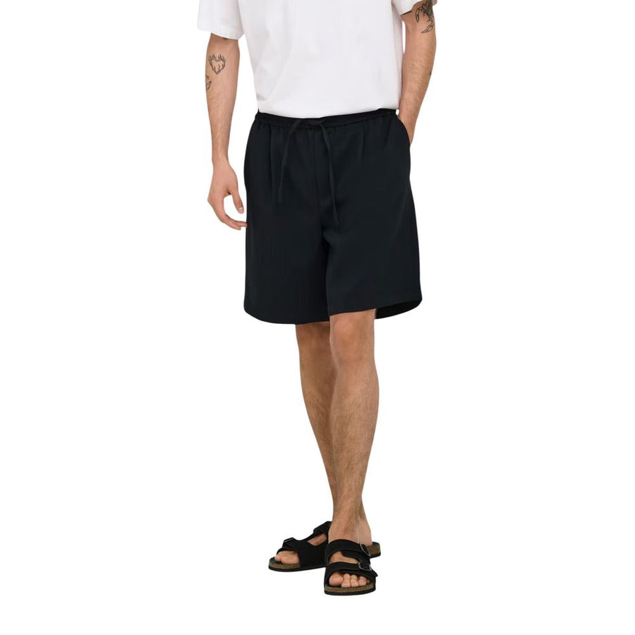 Black Recycled Polyester Bermuda Shorts