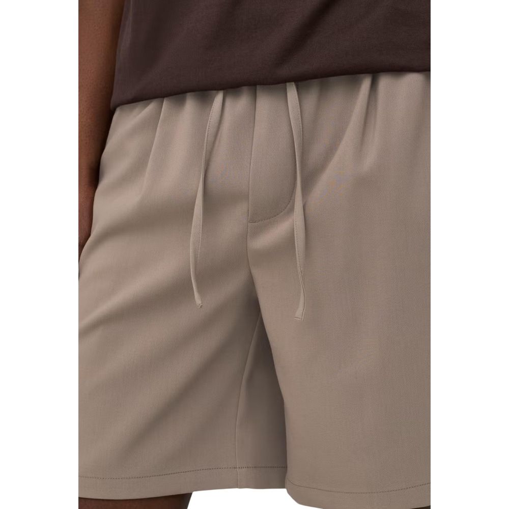 Beige Recycled Polyester Bermuda Shorts