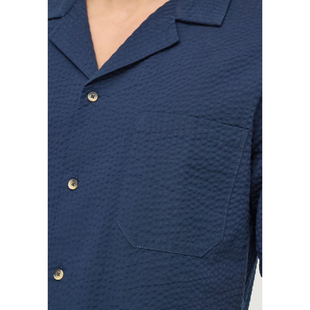 Blue Cotton Shortsleeve Shirt