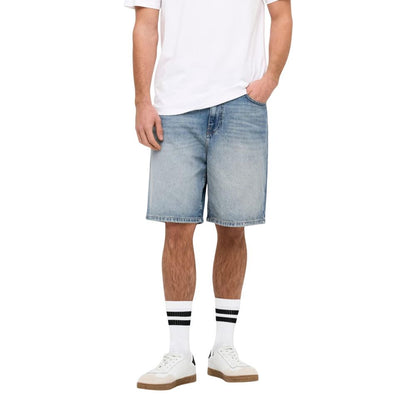 Light Blue Organic Cotton Bermuda Shorts