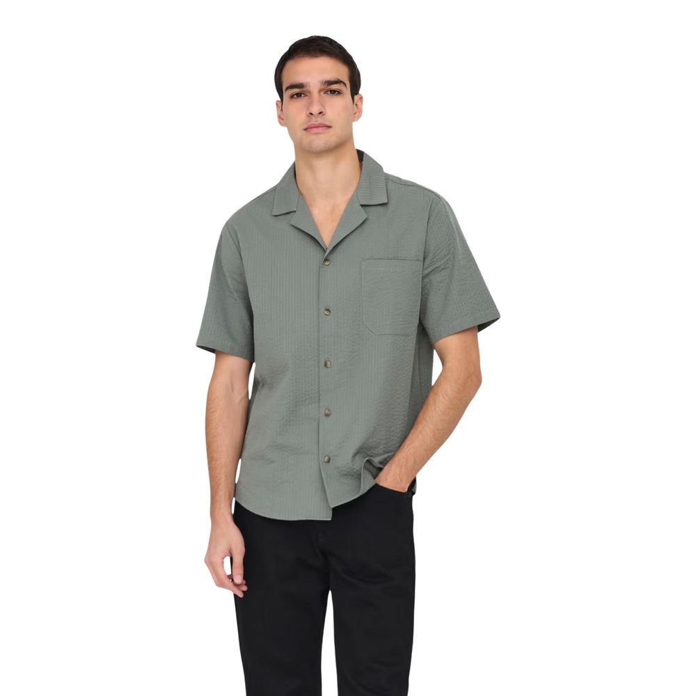Green Cotton Shortsleeve Shirt