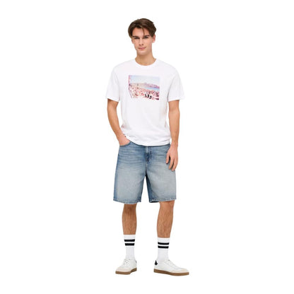 Light Blue Organic Cotton Bermuda Shorts