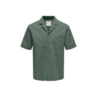 Green Cotton Shortsleeve Shirt