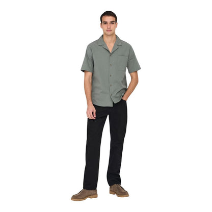 Green Cotton Shortsleeve Shirt