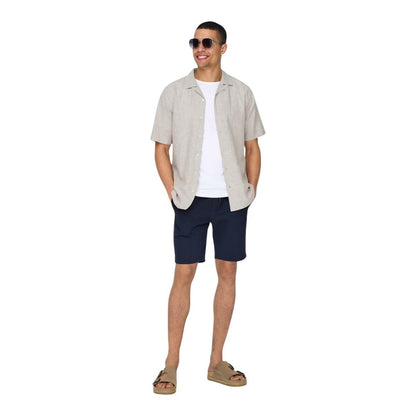 Beige Linen Shortsleeve Shirt