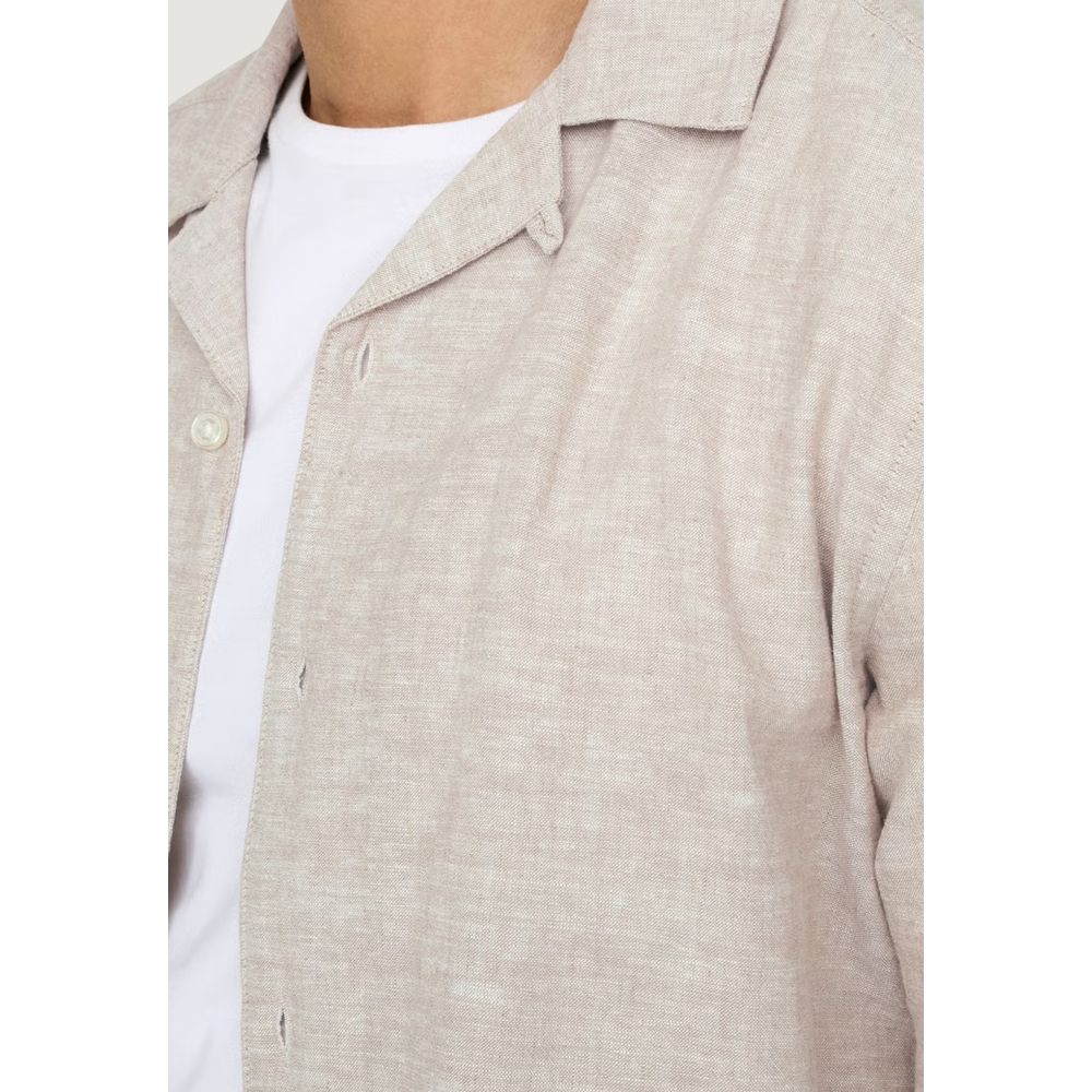 Beige Linen Shortsleeve Shirt