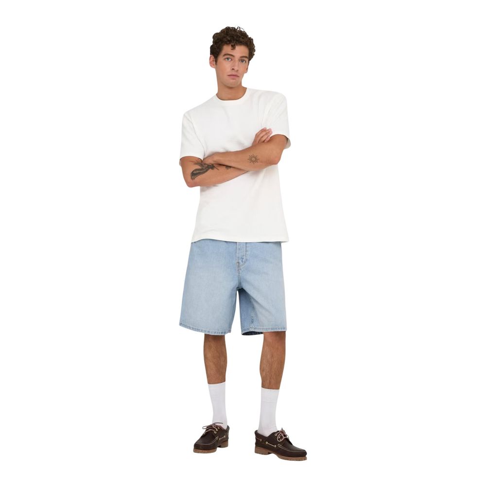 Light Blue Organic Cotton Bermuda Shorts
