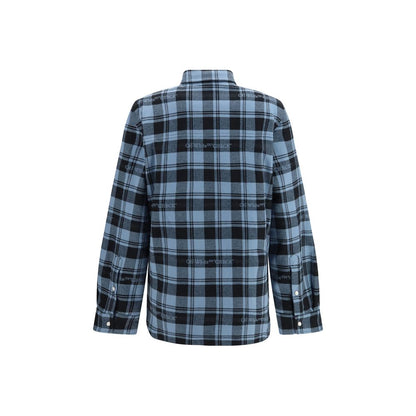 Blue Cotton Full-Length Jacket