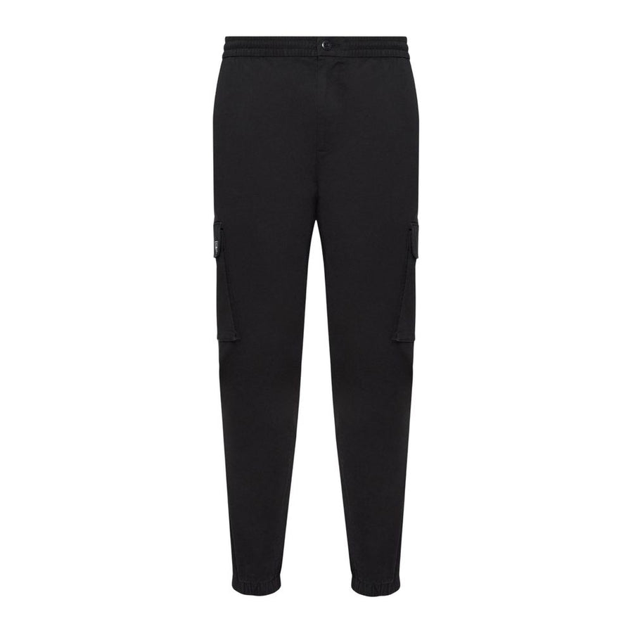 Black Cotton Casual Pants