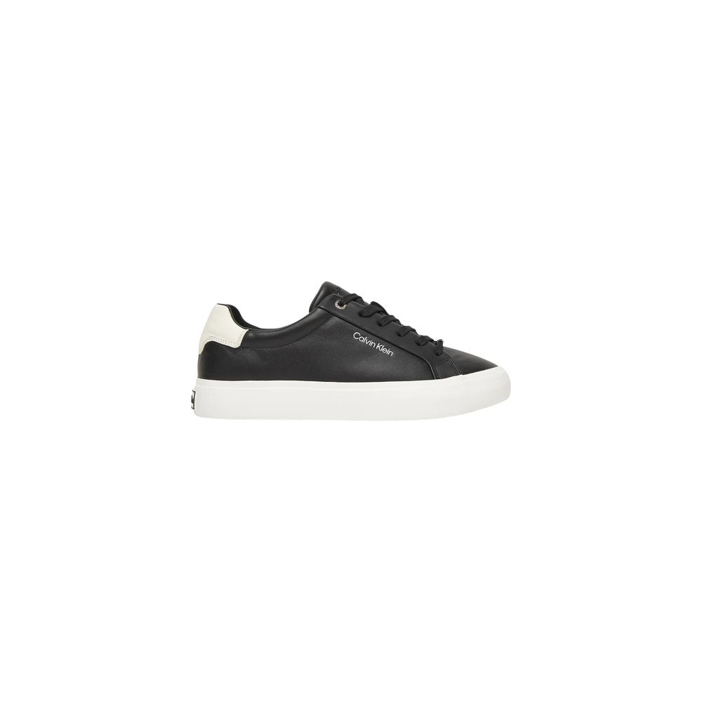 Black Leather Low Top Sneakers