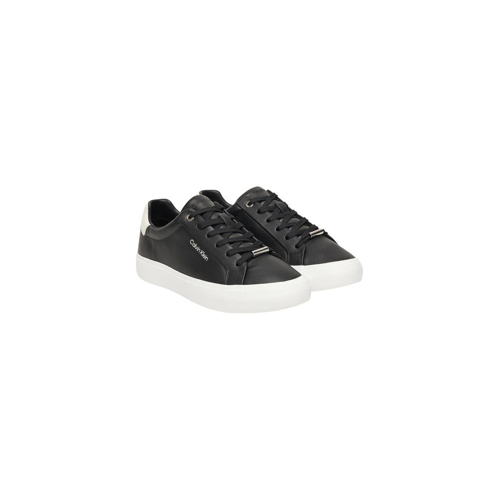 Black Leather Low Top Sneakers