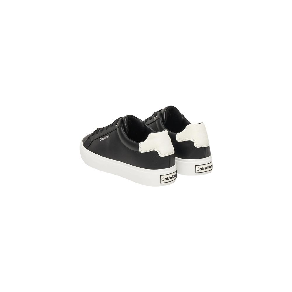Black Leather Low Top Sneakers