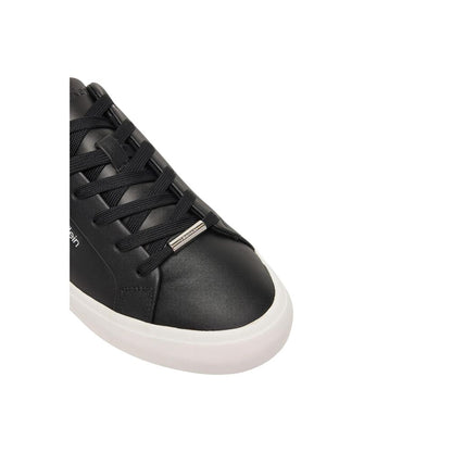 Black Leather Low Top Sneakers