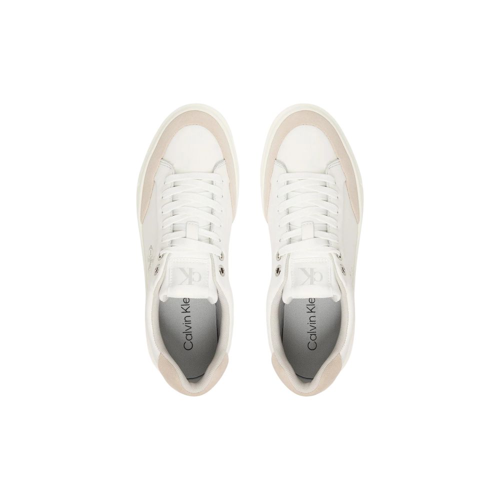 White Leather Low Top Sneakers