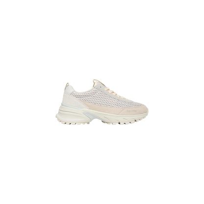 Beige Leather Chunky Sneakers