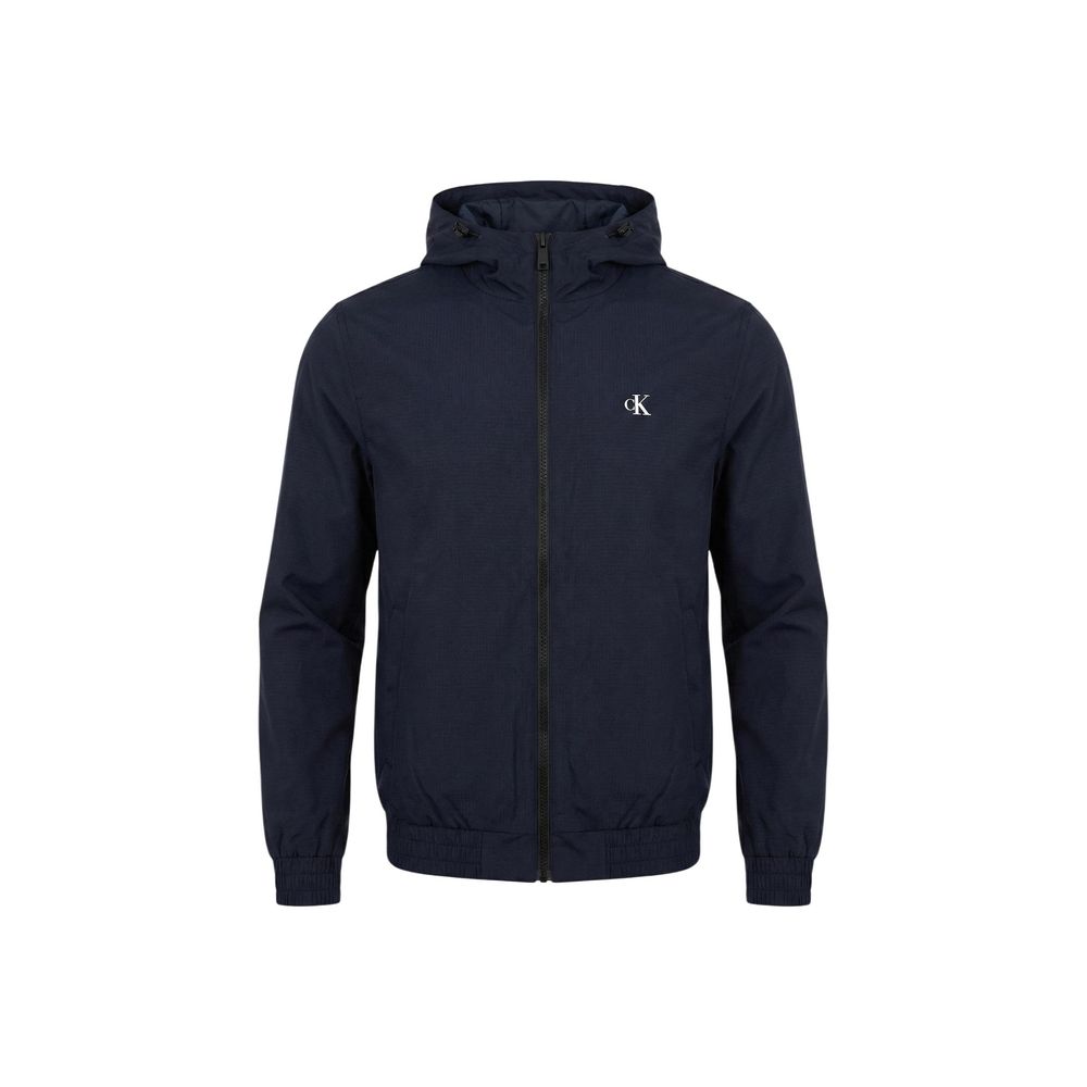 Blue Recycled Polyester Full-Length Jacket