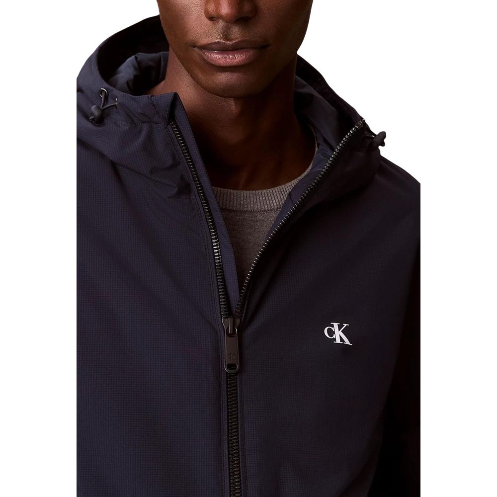 Blue Recycled Polyester Full-Length Jacket